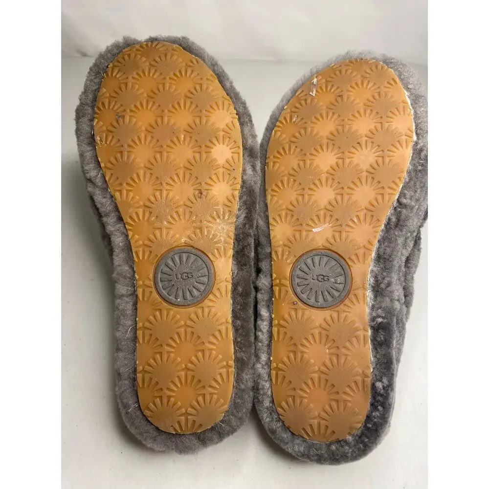 UGG Womens Soft Fluff Yeah Slide Slippers Size 6 Shoes Sandal Gray Charcoal Clog